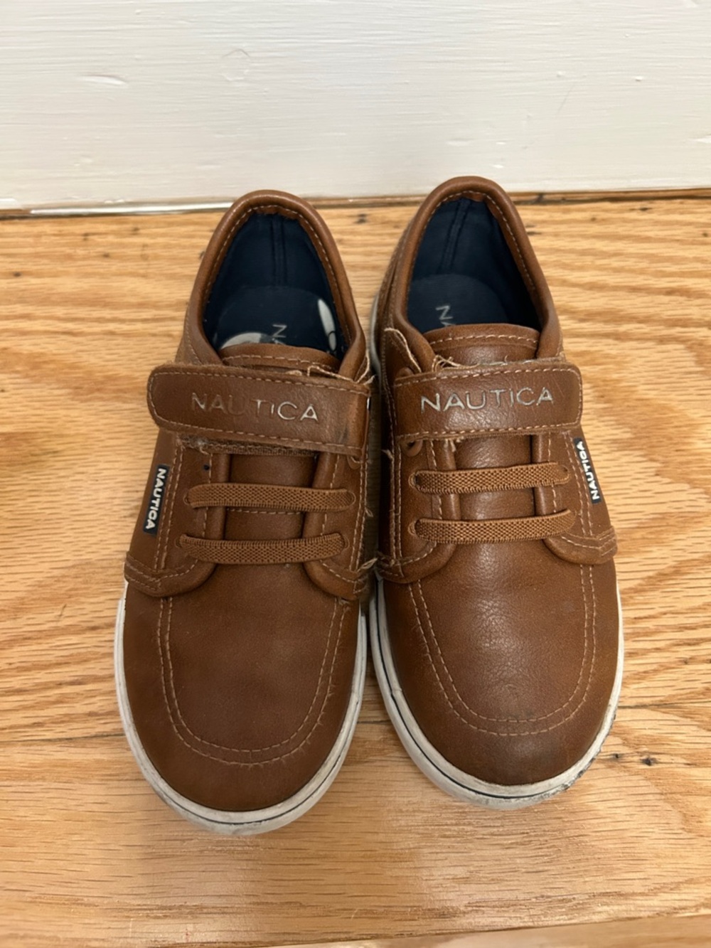 Nautica Brown Velcro & Elastic Lace Kids Sneakers